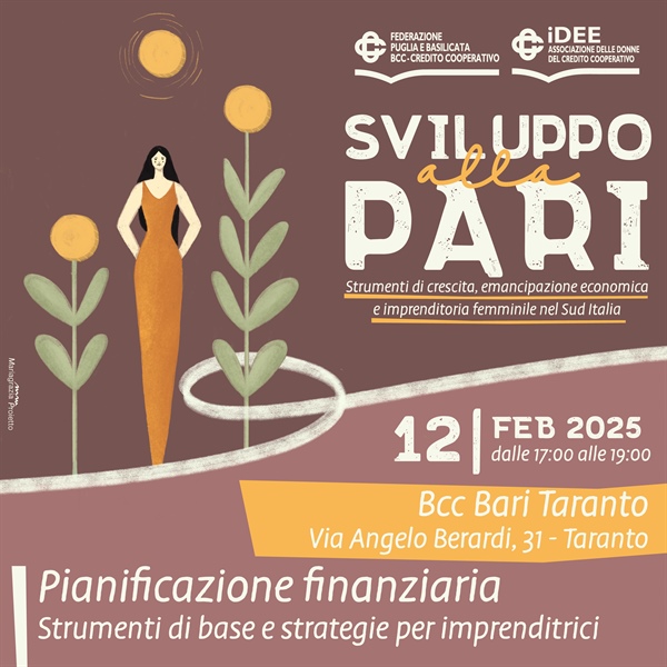 2° Incontro Percorso formativo: "Sviluppo alla pari. Strumenti di crescita, emancipazione economica e imprenditoria femminile nel Sud Italia"